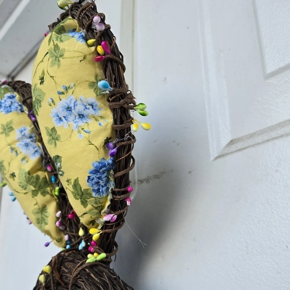 Handmade Yellow and Green Easter Bunny Wreath